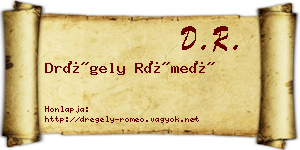 Drégely Rómeó névjegykártya